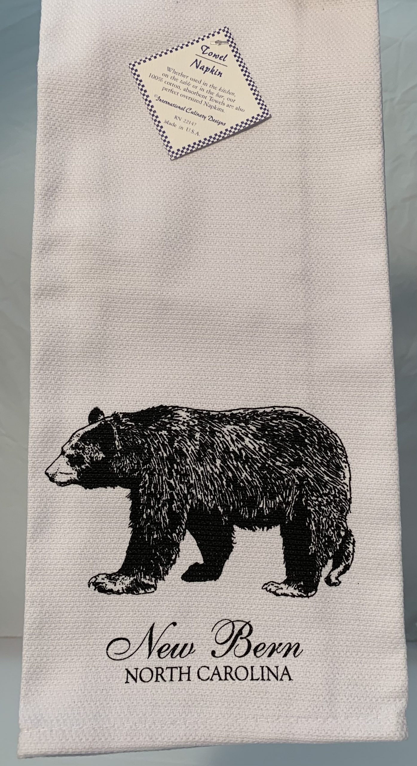 New Bern Bear Hand Towel